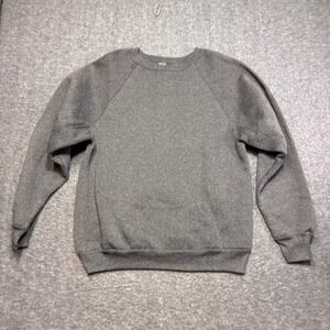 Discus Athletic Sweatshirt Blank Men Large Gray Heavyweight Raglan Made in USA